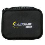 The GymAware 1 Unit Kit comes in a black zippered case with a textured surface, showcasing the GYM AWARE logo in white and yellow. It has a small white label under the logo marked with #4085. The case is rectangular with rounded edges.