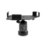 The Mob Tab Mount Maxx Magnetic is a sleek, black stand featuring an adjustable design with a wide base and two clamps for securely holding devices. The minimalist design, branded by Mob Armor, makes it ideal for mounting gadgets.