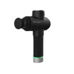 The Hypervolt 2 Pro Percussion Massager is a black, cylindrical handheld device featuring a vibrating round attachment, grip handle with a green light near the base, and the Hyperice brand name visible on it.