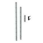 Image showing two long Exxentric Beams for kPulley, a shorter beam, and a small black bracket. The beams and bracket appear to be modular components, likely used for mounting or structural support in an assembly.