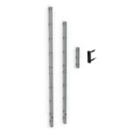 Image showing two long Exxentric Beams for kPulley, a shorter beam, and a small black bracket. The beams and bracket appear to be modular components, likely used for mounting or structural support in an assembly.
