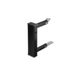A black metal Exxentric Beam for kPulley with two offset horizontal arms and rectangular support. The arms feature mounting holes at different levels, ideal for towing or attaching accessories.