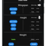 The Dashr Biostation tablet shows a biometrics app for user Chase Pfeifer, displaying wingspan, height, and weight. Options to save or clear data appear, alongside hold to reset buttons for each measurement.
