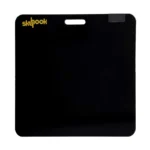 A square, black Skyhook Contact Mat with a small handle cutout at the top and a gray corner section.