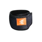 The Enode Extended Strap is black and adjustable, with an orange patch bearing a white stylized logo, shown on a white background.