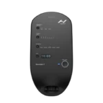 A black Normatec 3.0 Basic Unit features a digital display showing 15:00 and buttons for selecting body zones and pressure settings, designed for leg, hip, and arm compression therapy.