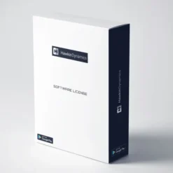 The Hawkin Dynamics 1-year Software License (High School Pricing) box features a sleek design with a white background, dark edges, the logo, and SOFTWARE LICENSE text. Google Play icons appear at the bottom corners.