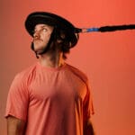 Athlete wearing Iron Neck head gear