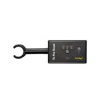 The TxTeam with Tripod is a rectangular black device featuring a digital display and two buttons labeled Start and Lap/Finish, plus a black hook on the left. Its marked with Tx Pro Team and freelap alongside a yellow arrow on the right.