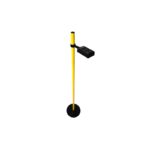 The TxTeam with Tripod is a yellow vertical pole featuring a black rectangular device near the top, complete with buttons and indicators. Its round black base complements the design, all set against a white background.