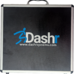 The Dashr Silver 2-Gate System comes in a black carrying case with a silver frame and handle. Dashr is boldly printed on the front with a running figure above the D, and www.dashrsystems.com appears below in smaller text.