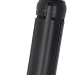The Dashr Silver 2-Gate System is a folding rectangular black device with a long handle and a hinged top section, allowing it to pivot at an angle from the handle.