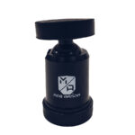 The Perch Camera, a black magnetic mount with a cylindrical shape, features a round top and base. The side showcases the white logo and MOB ARMOR text.