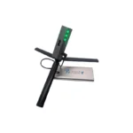 The Dashr Silver Upgrade is a handheld electronic device with a black handle, a rectangular black head featuring four green lights, and a silver rectangular base displaying Dashr alongside a stylized figure logo.