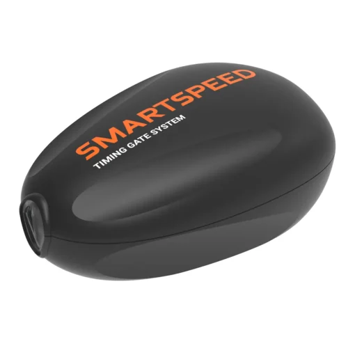 A black, oval-shaped electronic device labeled VALD SmartSpeed Dash in orange and white text, displayed against a white background.