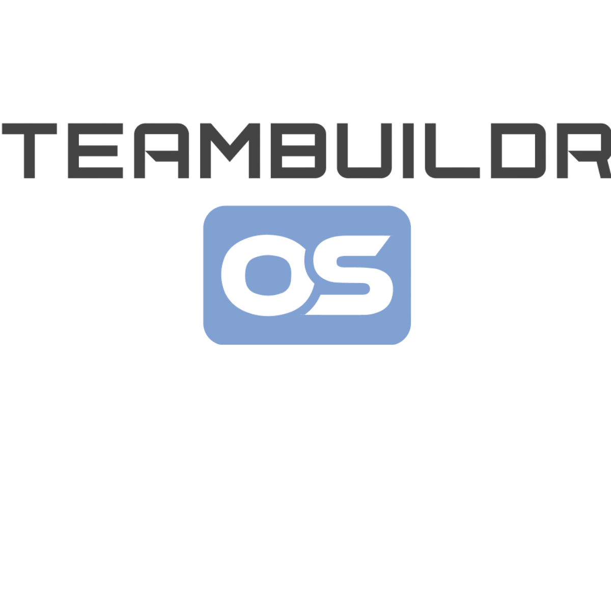 The image displays the TeamBuildr OS logo, with TEAMBUILDR in bold black letters and a blue rounded rectangle containing the letters OS.