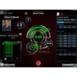 The GymAware Cloud Subscription interface displays athlete Edward Moses bench press stats—rep timer, bar graph, velocity meter, set/rep data, and profile photo—with a main screen highlighting a 0.53 m/s mean lift velocity.