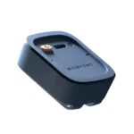 A close-up of the KINVENT K-Move, a compact rectangular device with a black exterior, showing a power button, USB port, and the KINVENT logo engraved on top.