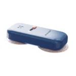 The KINVENT K-Myo is a blue, rectangular electronic device with rounded edges, featuring two white circular pads underneath and an orange button on top, shown against a white background.