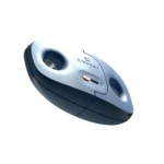 A sleek, oval-shaped KINVENT K-Pull in metallic dark blue with two circular openings and a central button, displayed on a white background. The brand name KIMTENT appears on its top surface.