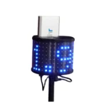 The Dashr 360 Display Pack is a cylindrical electronic display with blue LED lights showing "128" and a USB device plugged into the top, set against a white background.