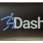 A Dashr Display device in black features a small screen showing 94%. The logo includes the name Dashr and a blue stylized running figure.