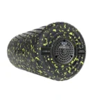 Black and yellow speckled cylindrical foam roller labeled Hyperice Vyper 2.0 featuring digital controls and vibration technology.