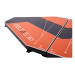 Close-up of a KINVENT 3D Delta Force Plates printer bed with an orange and black surface, showing white text KINVENT 3D and axis markings near the edge.