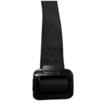 A close-up of the Rapid Release black nylon strap with a rectangular black plastic buckle, displayed against a white background.